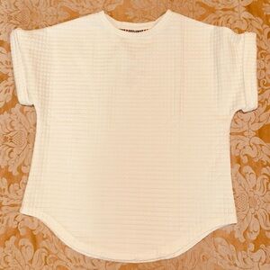 Exclusive faux quilted off white top L